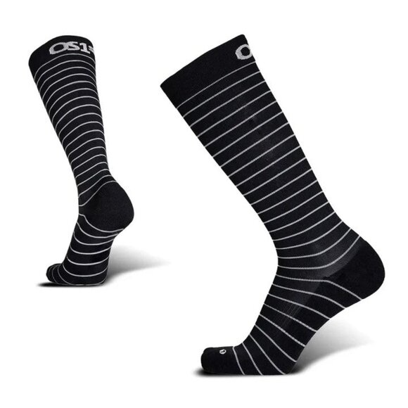 OS1st WCM Wellness Compression Socks Black / Stripes- Small - Picture 1 of 2